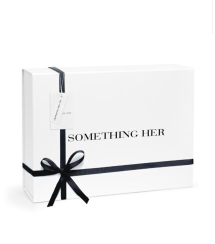 sleek white A4 magnetic something her gift box