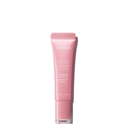 Laneige lip balm strawberry sprinkles edition displayed in a pink-toned beauty gift box