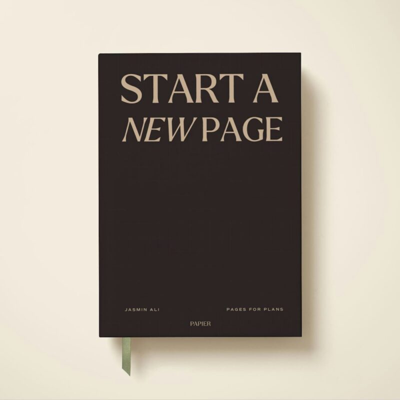 Papier notebook with black cover and “Start a New Page” text