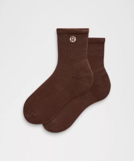 Pair of Lululemon quarter socks in Lava Cake