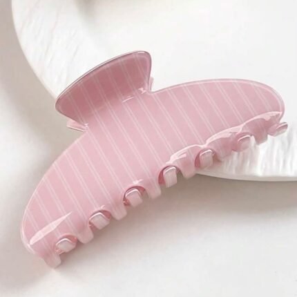 Pink Striped Claw Clip hair accessory for secure and stylish everyday hairstyles.
