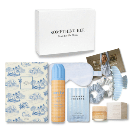 Homebody Gift Box by Something Her featuring Summer Fridays, Laneige, Sundae, Papier notebook and a silk sleep mask.