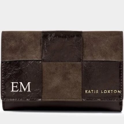 Katie Loxton Taya woven purse in Bitter Chocolate brown