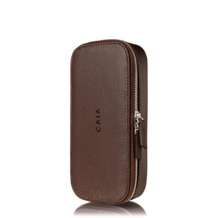 Caia small beauty case in Espresso brown for makeup and beauty essentials