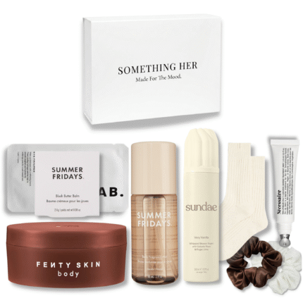 Soaked & Fresh gift box with Fenty Skin body cream, Summer Fridays vanilla mist, Sundae shower foam and cosy beauty essentials