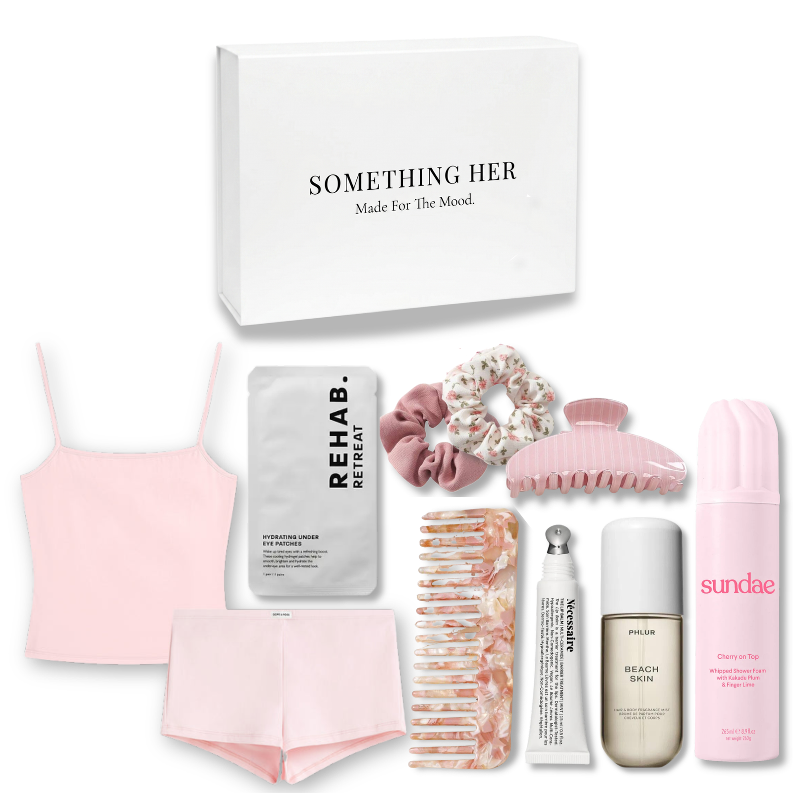 SUMMER DROP The Soft Girl Collection gift box with Dore & Rose sleepwear, pink accessories and beauty essentials