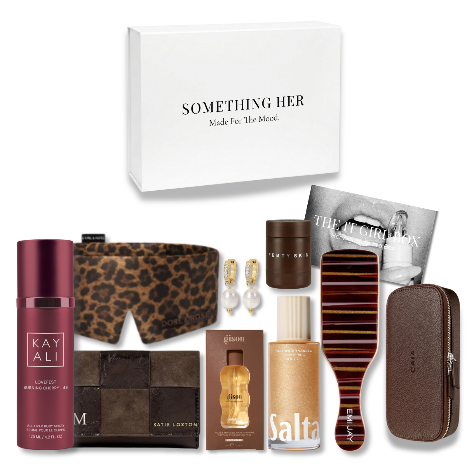 The IT Girl Box with Kayali, Gisou, Fenty Skin, Saltair, Dore & Rose and luxury beauty accessories